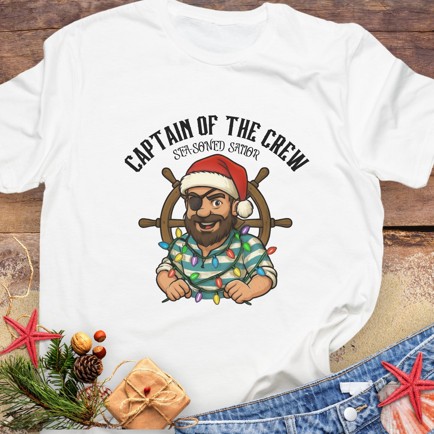 Captain of Crew Dad Christmas T-Shirt