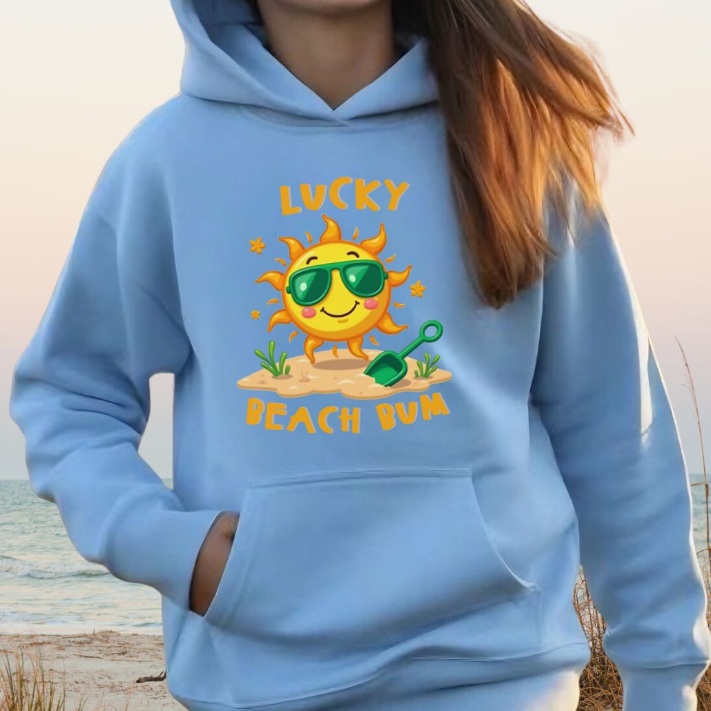 Lucky Beach Bum Youth Hooded Sweatshirt - Fun and Playful Summer Style Kids clothes Everythings Beachy