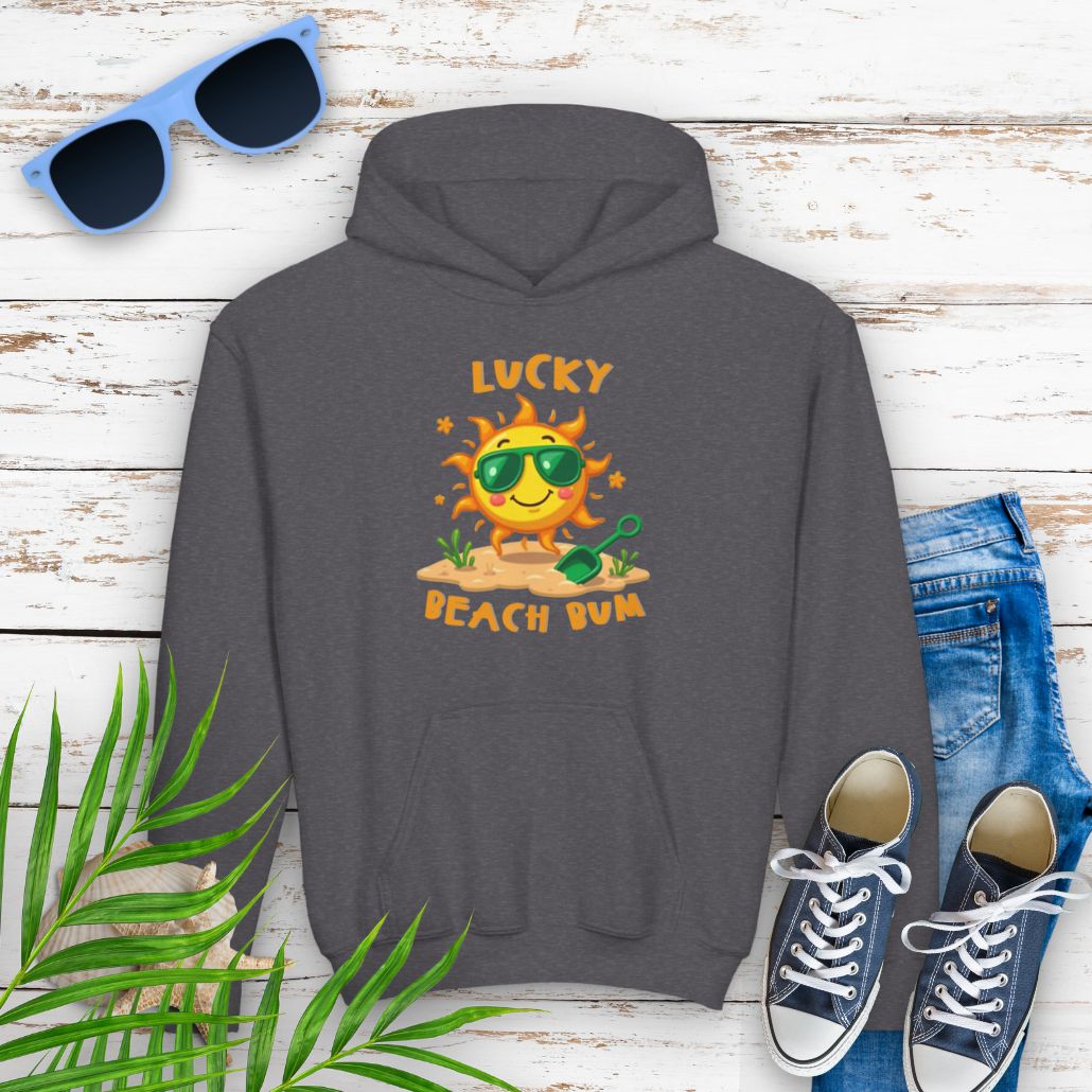 Lucky Beach Bum Youth Hooded Sweatshirt - Fun and Playful Summer Style Kids clothes Everythings Beachy