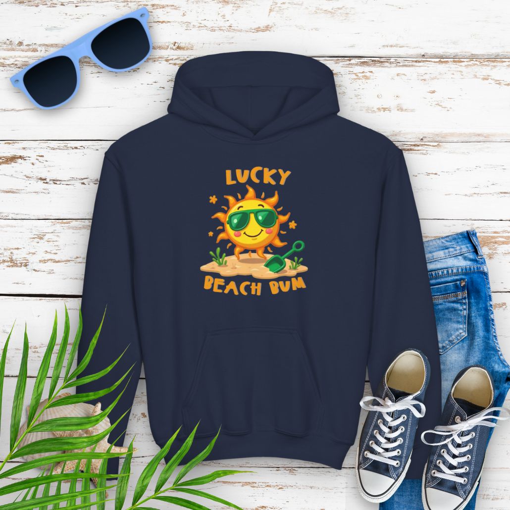 Lucky Beach Bum Youth Hooded Sweatshirt - Fun and Playful Summer Style Kids clothes Everythings Beachy