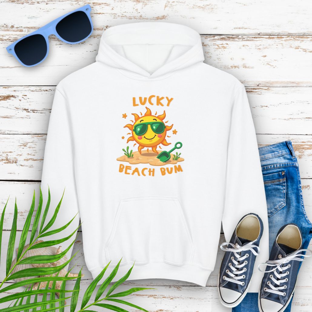Lucky Beach Bum Youth Hooded Sweatshirt - Fun and Playful Summer Style Kids clothes Everythings Beachy