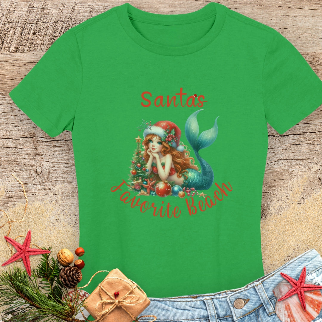 Santa's Favorite Beach Mermaid T-shirt