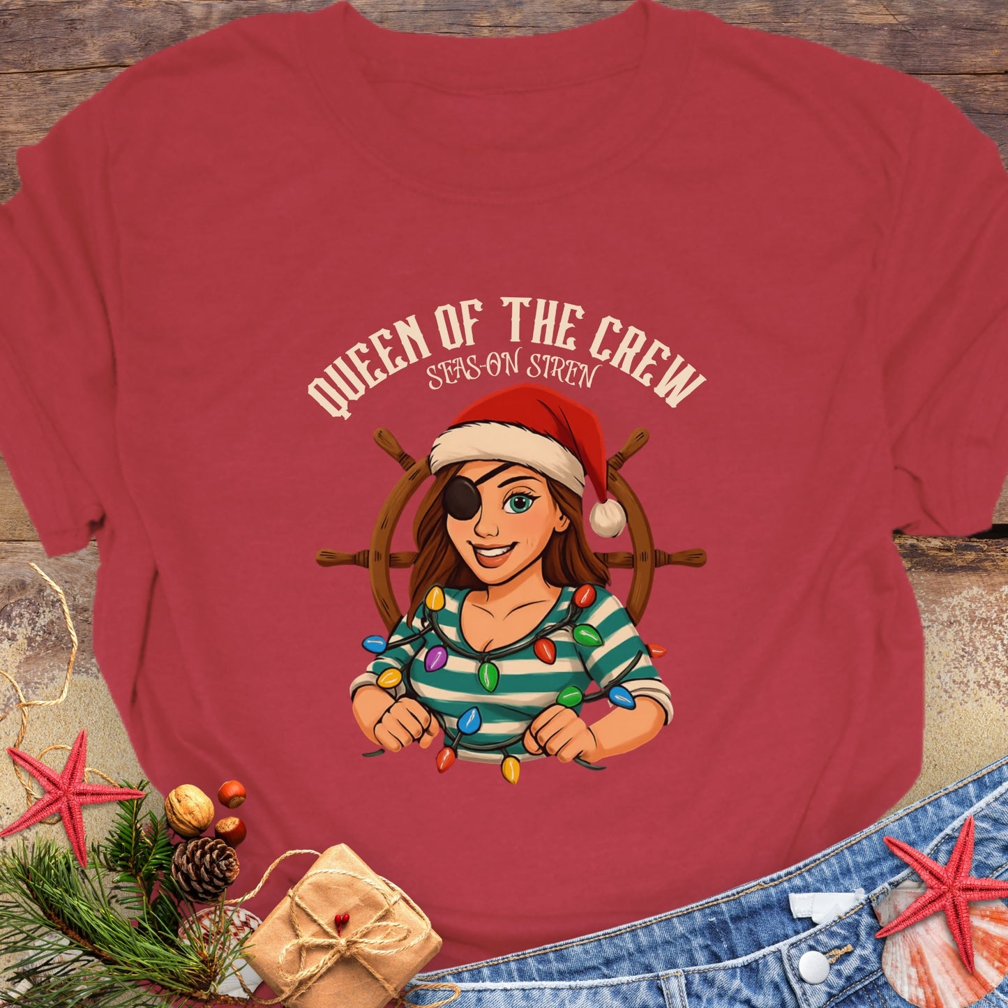 Queen of Crew Mom Christmas T-Shirt