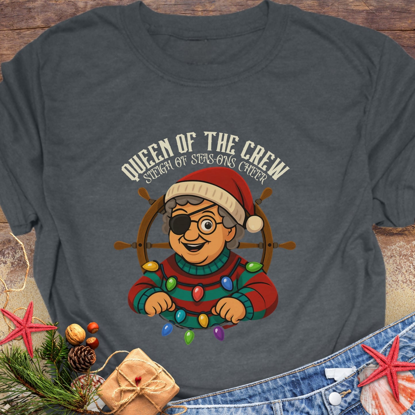 Queen of Crew Grandma Christmas T-Shirt