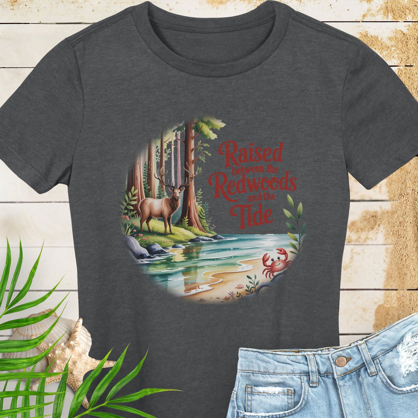 Raised between Redwoods & Tide Women's Tee