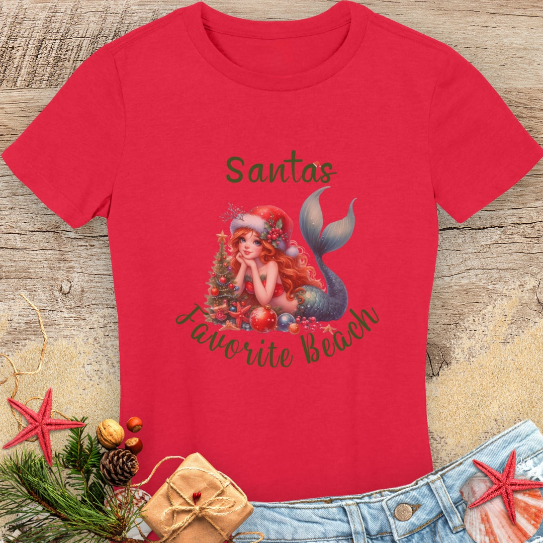 Santa's Favorite Beach Mermaid T-shirt
