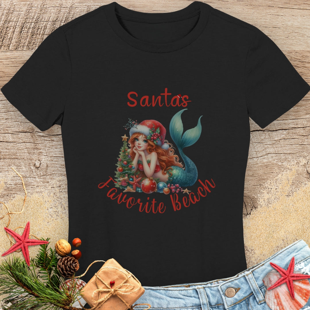Santa's Favorite Beach Mermaid T-shirt