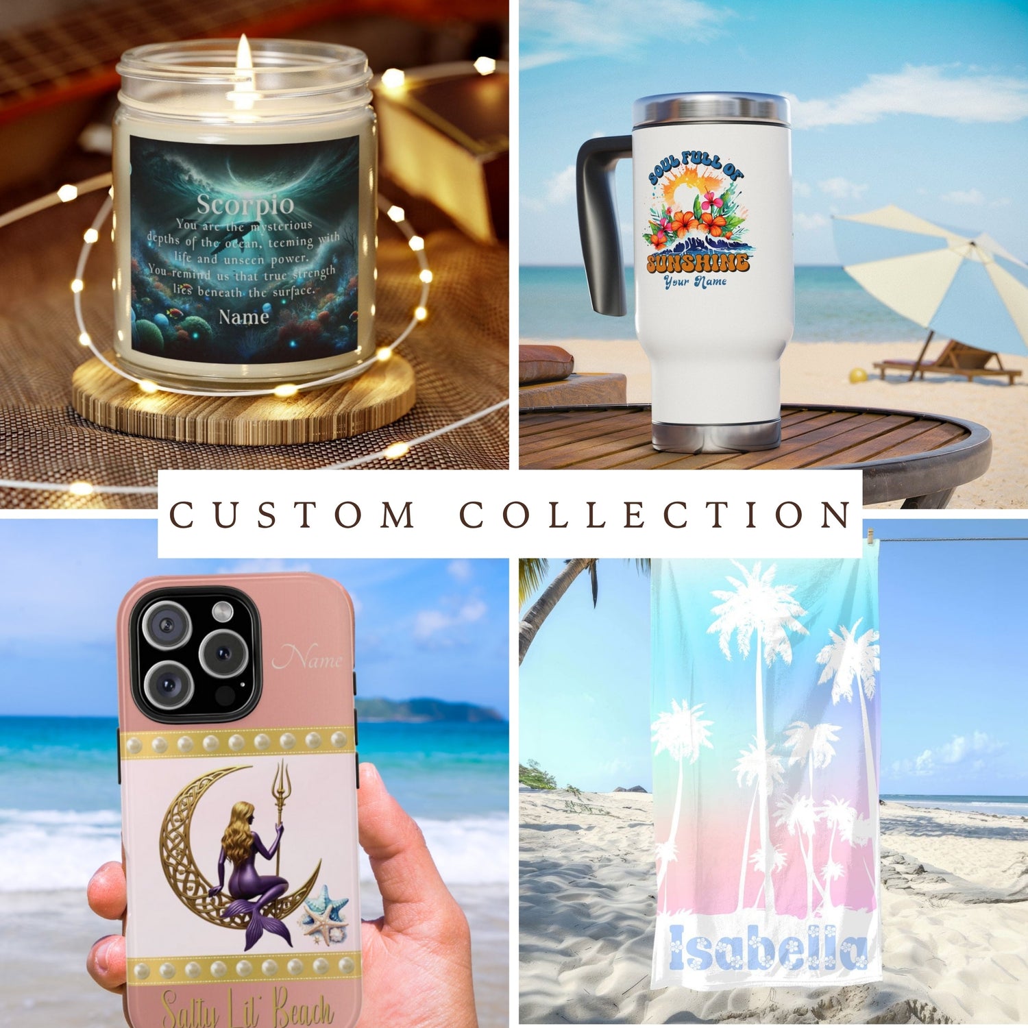 Personalized Beach-themed Gifts, Accessories and Apparel
