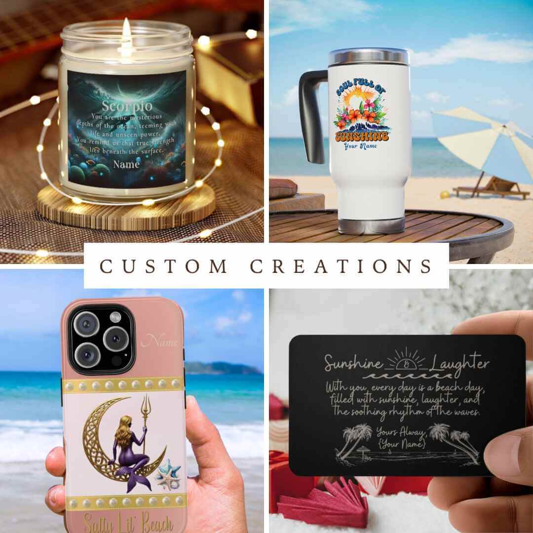 Personalized Beach-themed Gifts, Accessories and Apparel