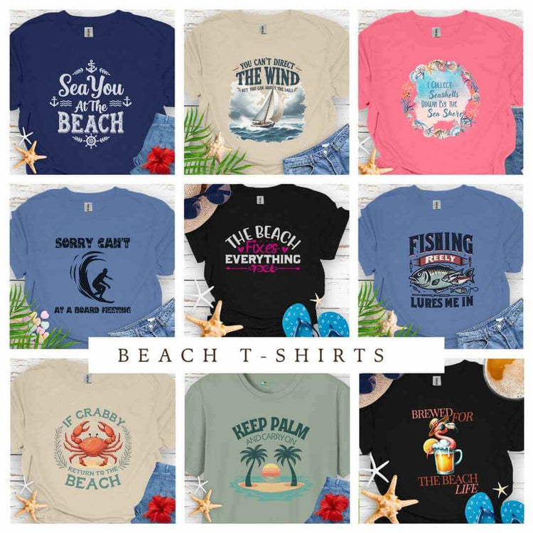 Beach T-shirts | Coastal Graphic Tees for Adults