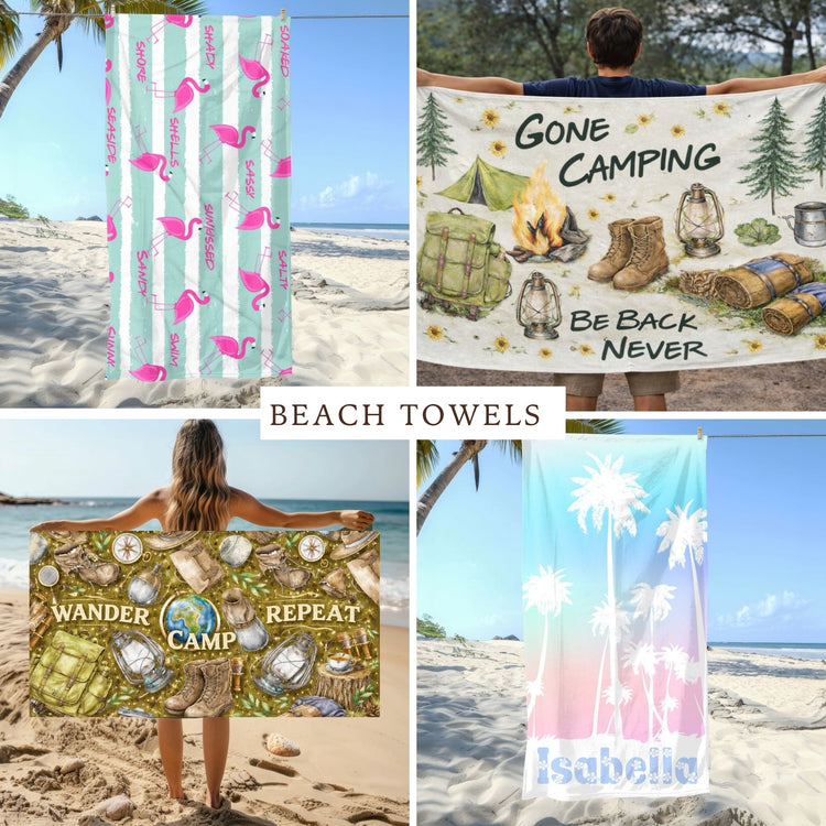 Beach and Outdoor Adventure designed beach towels.