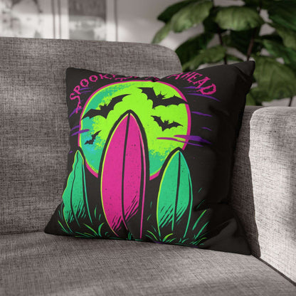 Decorative pillow with a colorful design on a gray couch