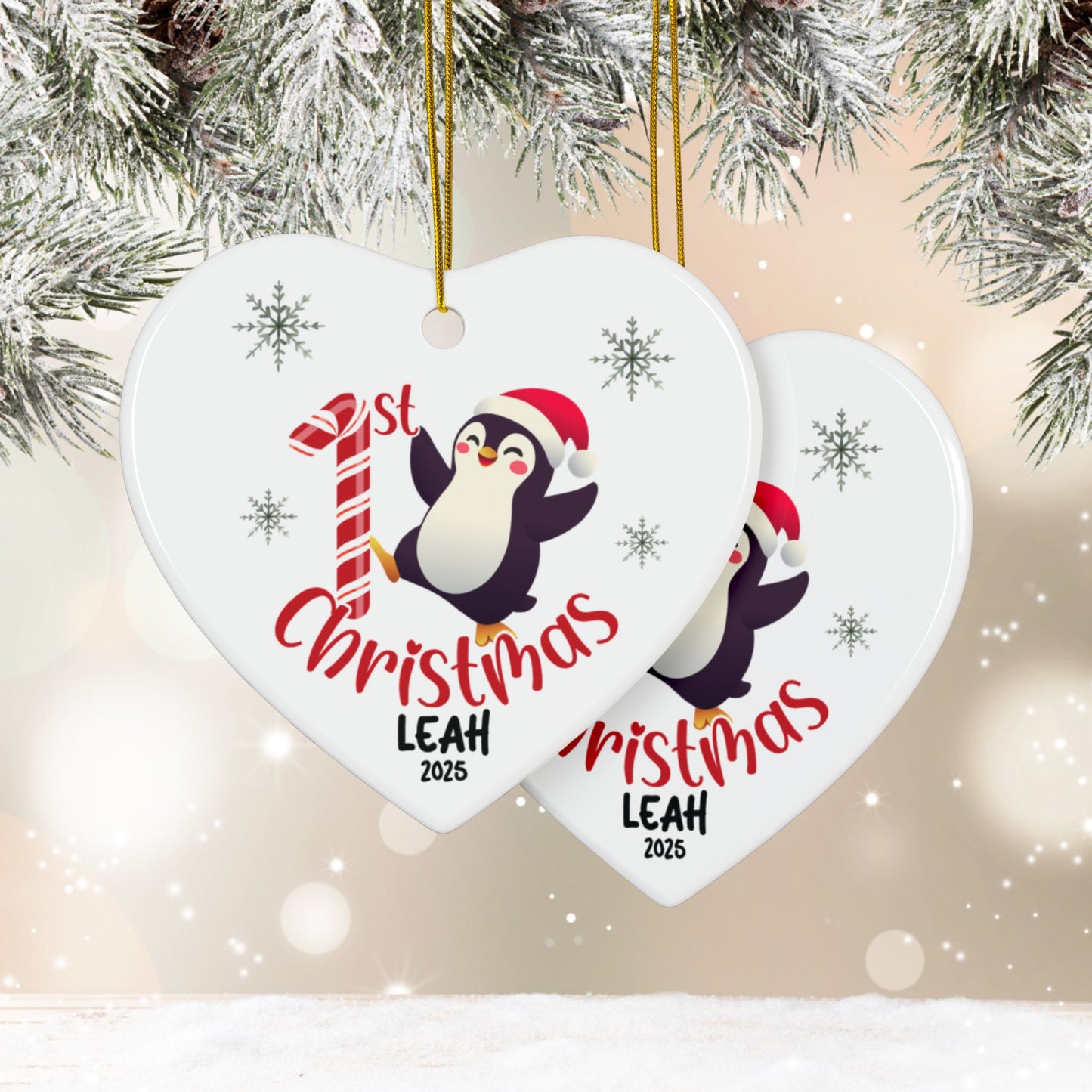 Penguin 1st Christmas Ornament | Personalized