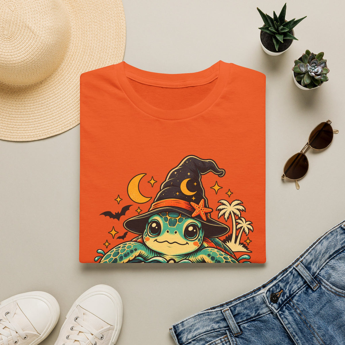 Turtley Wicked Shirt – Sea Turtle Witch Graphic T-Shirt  T-Shirt  Everythings Beachy