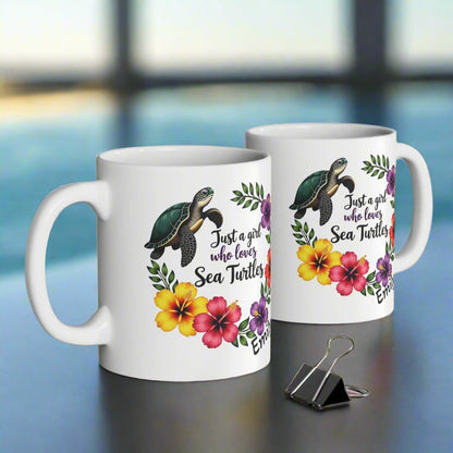 Sea Turtle Girl Mug ~ Personalized