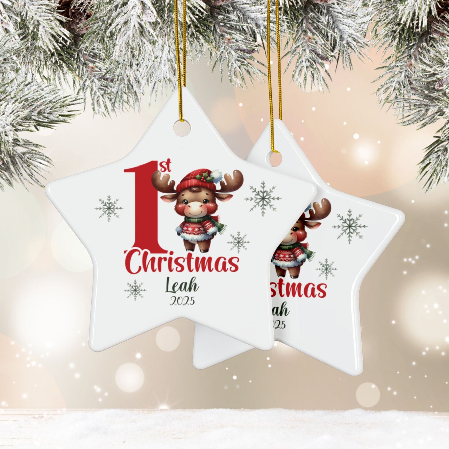 Baby Moose 1st Christmas Ornament | Personalized