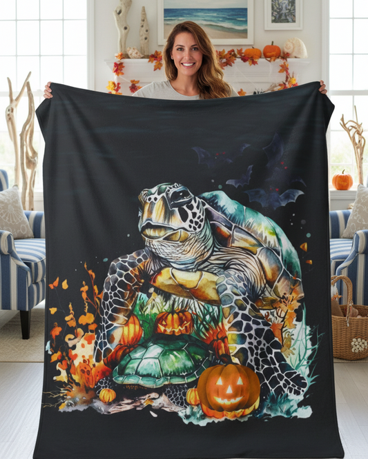 Sea Turtle Halloween Plush Blanket