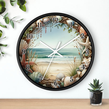 Beach Seashell Wall Clock