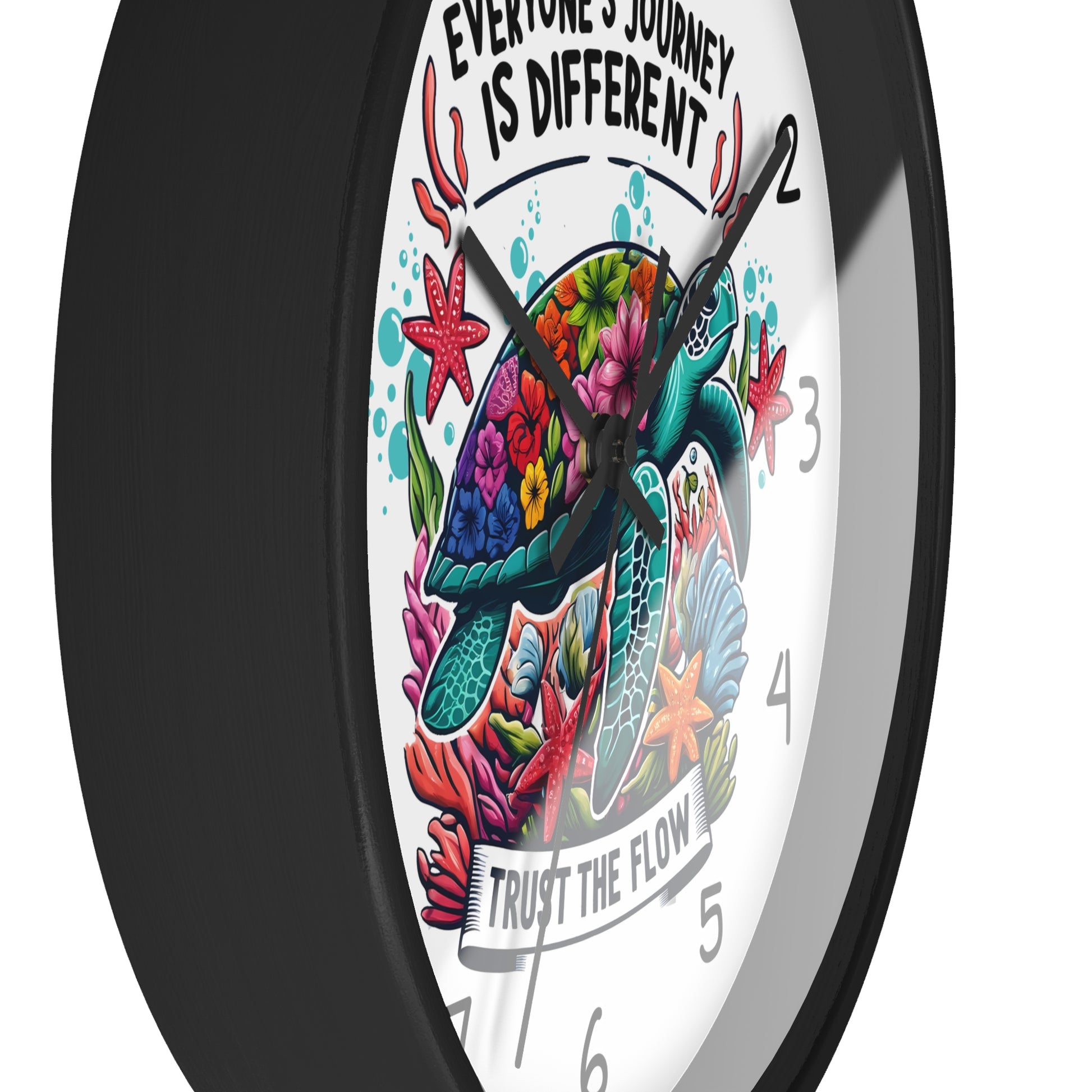 Turtle Wall Clock - "Everyone's Journey Is Different" Inspirational Ocean Clock  Home Decor  Everythings Beachy