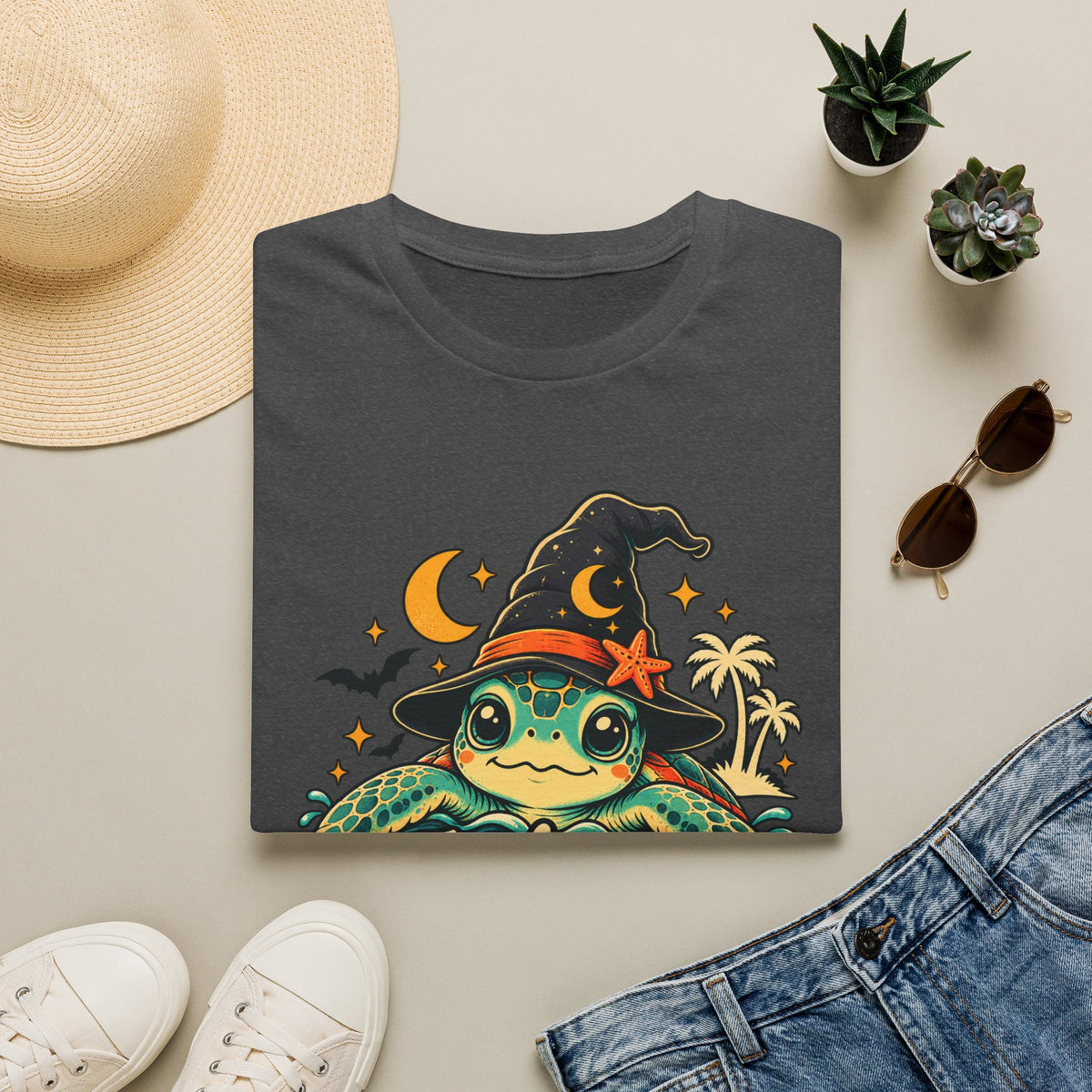 Turtley Wicked Shirt – Sea Turtle Witch Graphic T-Shirt  T-Shirt  Everythings Beachy