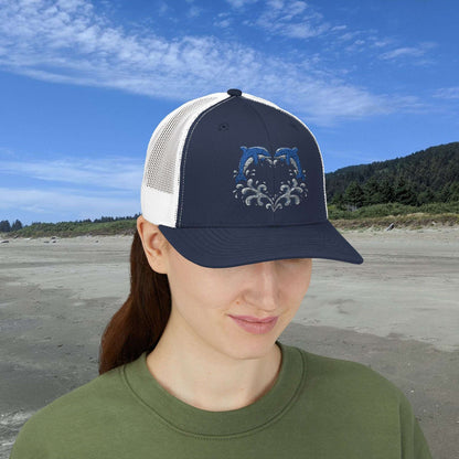 Dolphin Love Embroidered Trucker Hat