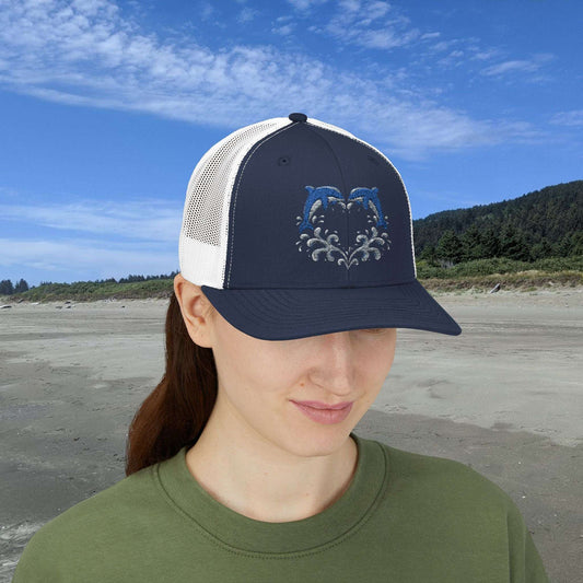 Dolphin Love Embroidered Trucker Hat