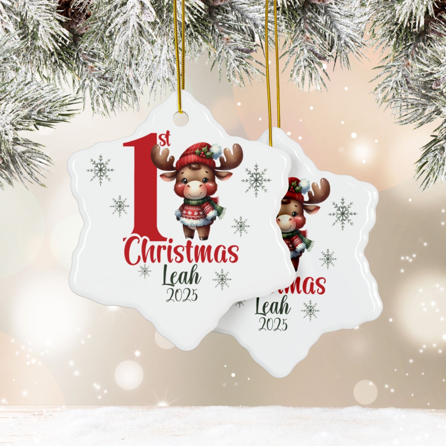 Baby Moose 1st Christmas Ornament | Personalized