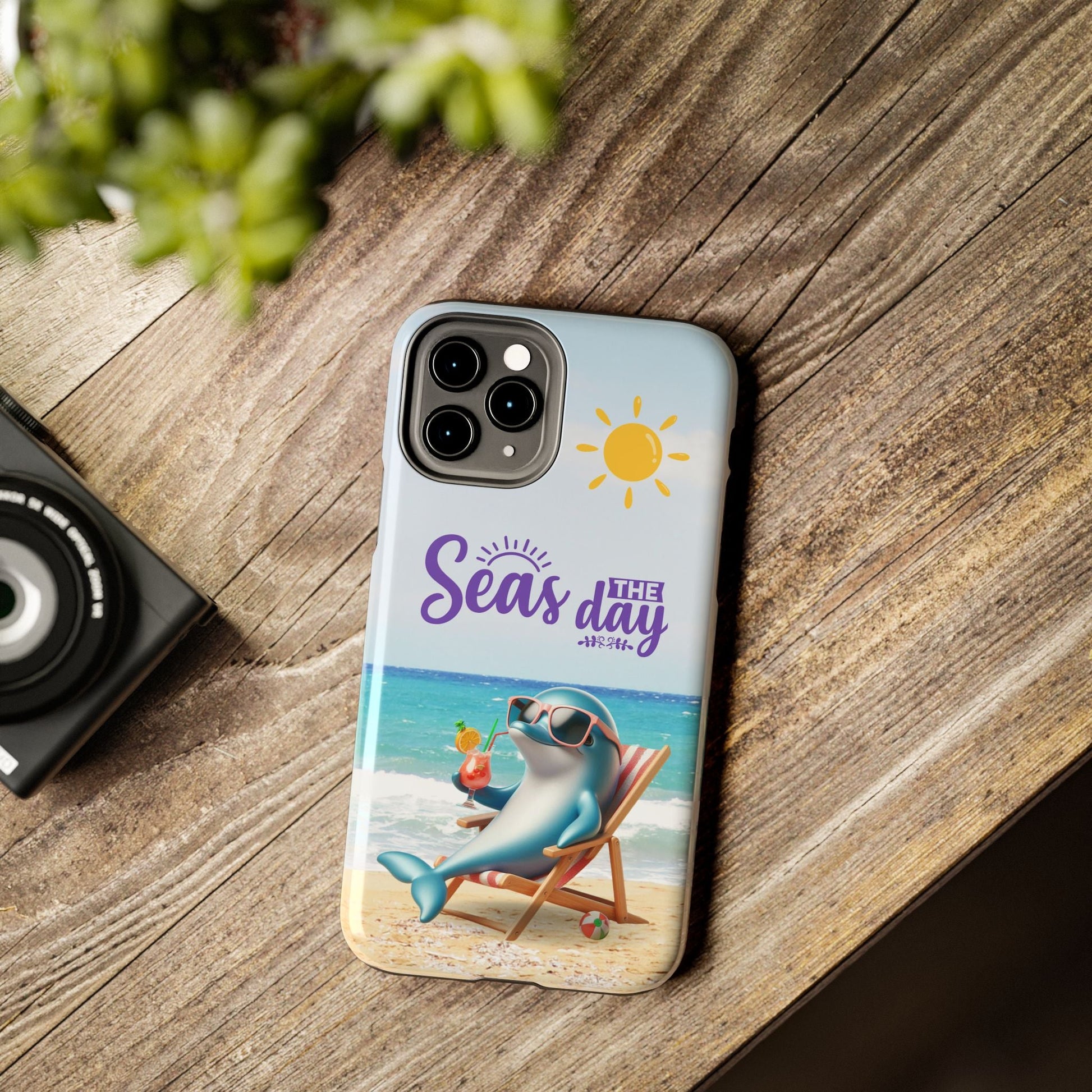 Seas the Day Dolphin Phone Case  Phone Case iPhone-11-Pro Everythings Beachy