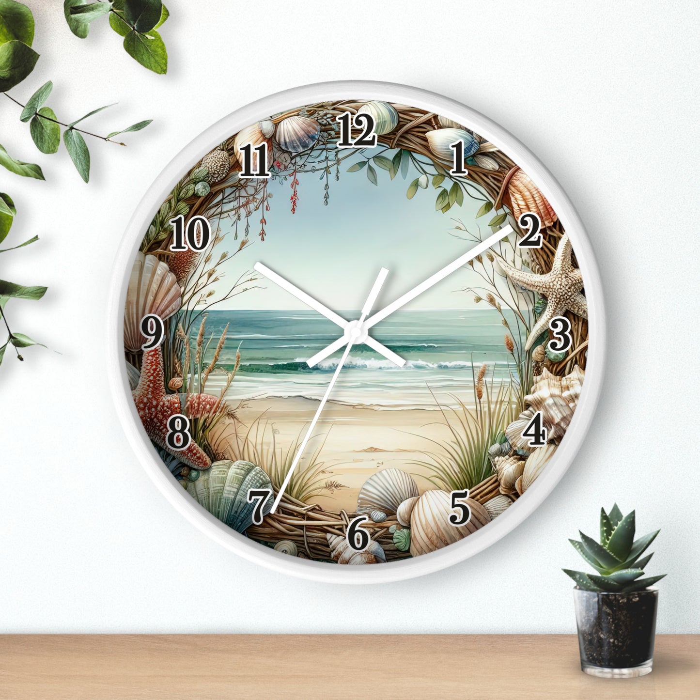 Beach Seashell Wall Clock