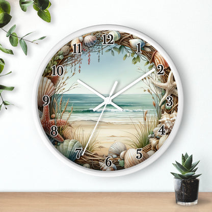 Beach Seashell Wall Clock