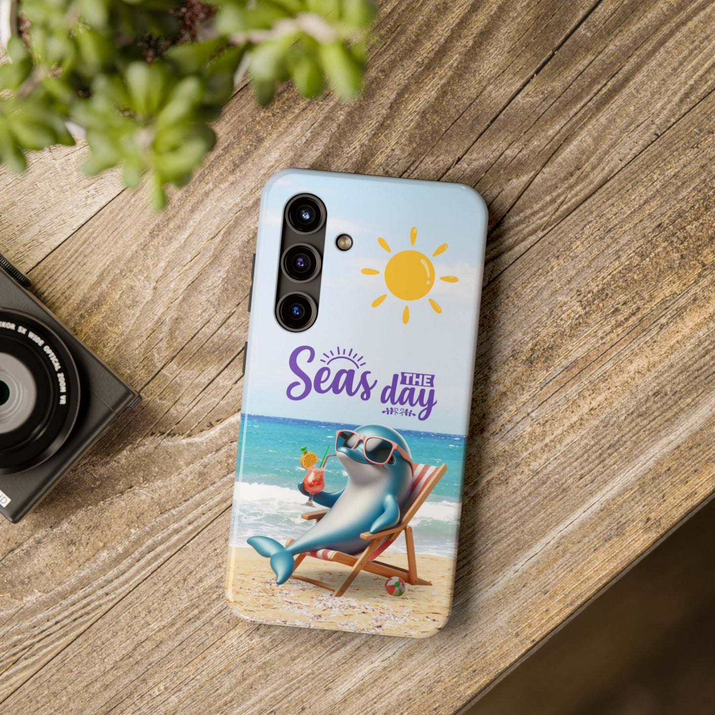 Seas the Day Dolphin Phone Case  Phone Case Samsung-Galaxy-S24 Everythings Beachy