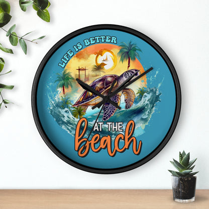 Life is Better Sea Turtle Wall Clock