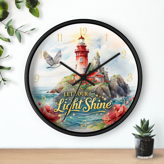 Let Your Light Shine Lighthouse Wall Clock