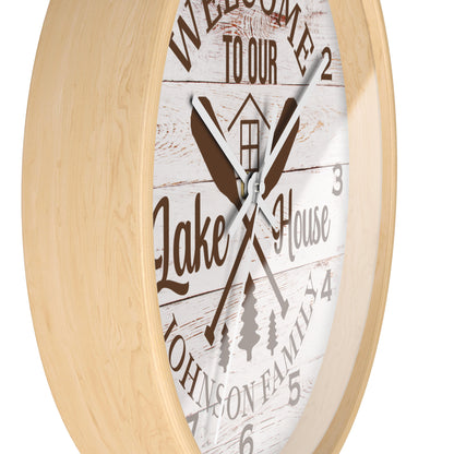 Lake House Wall Clock | Personalized Family Name