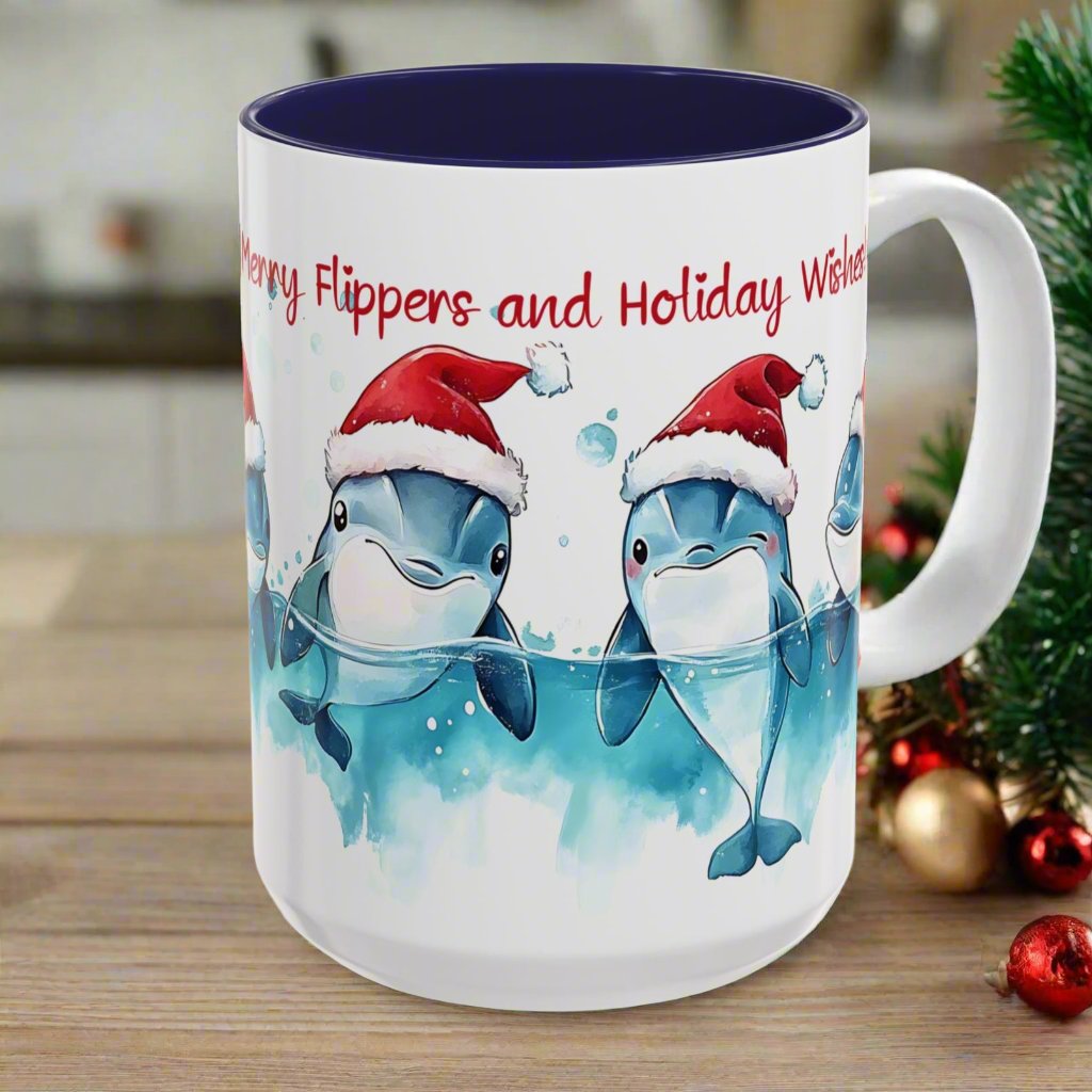 Merry Flippers and Holiday Wishes Mug