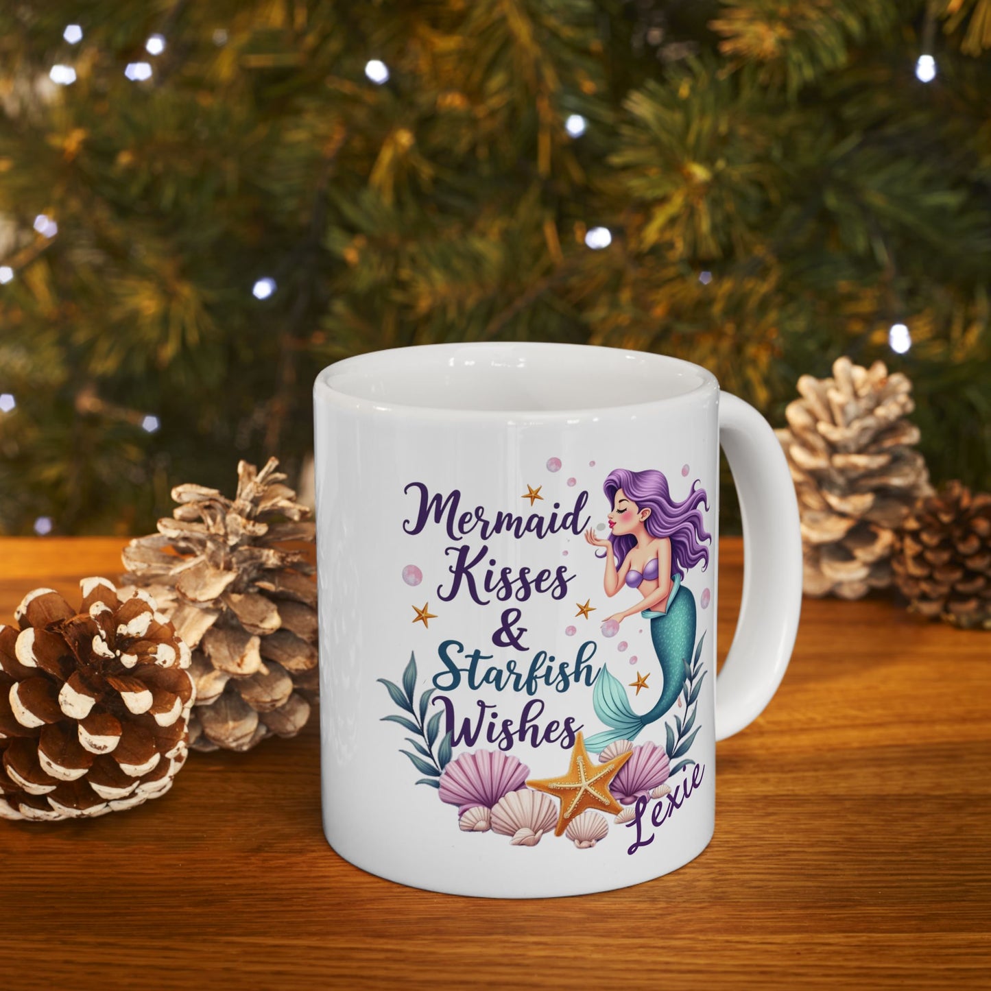 Mermaid Kisses Starfish Wishes Mug ~ Personalized