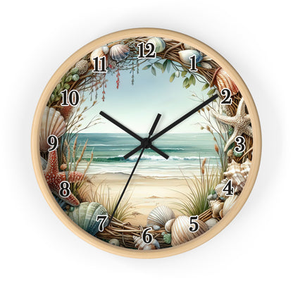 Beach Seashell Wall Clock