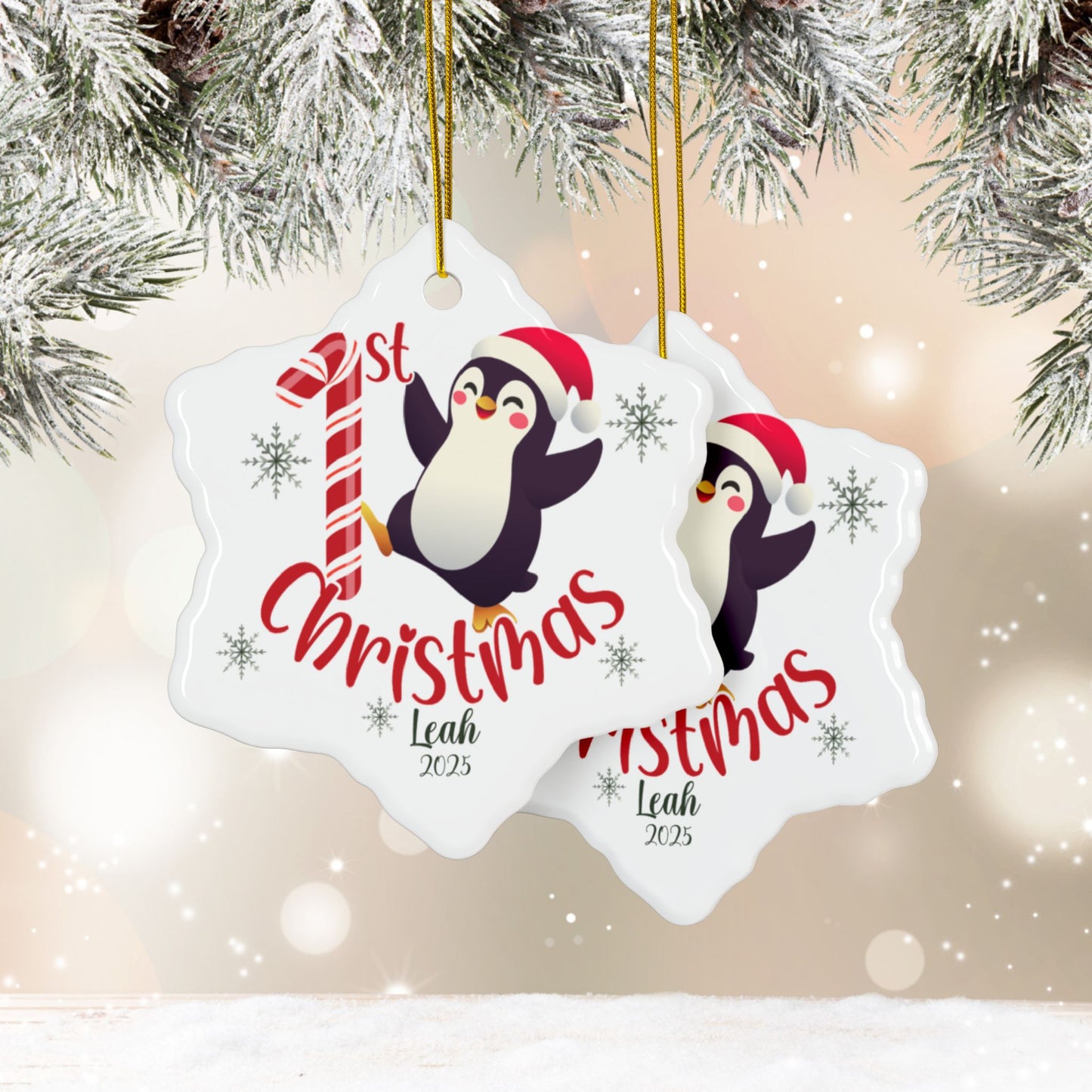 Penguin 1st Christmas Ornament | Personalized