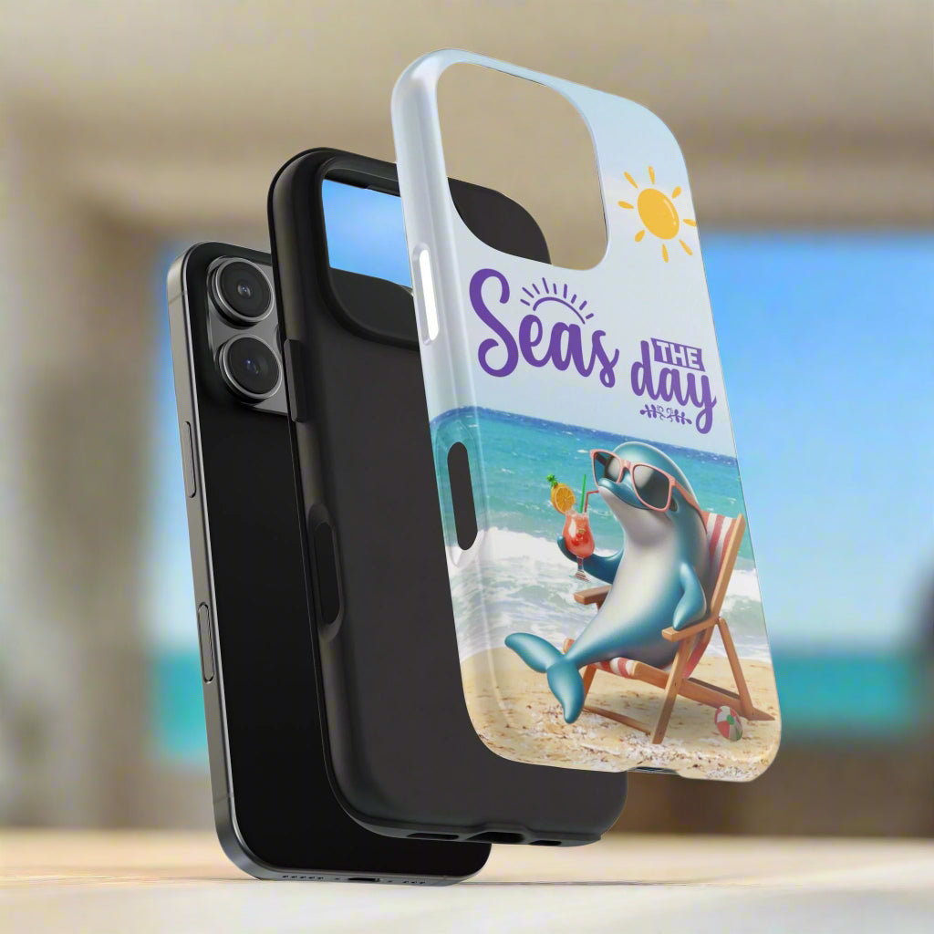 Seas the Day Dolphin Phone Case  Phone Case  Everythings Beachy