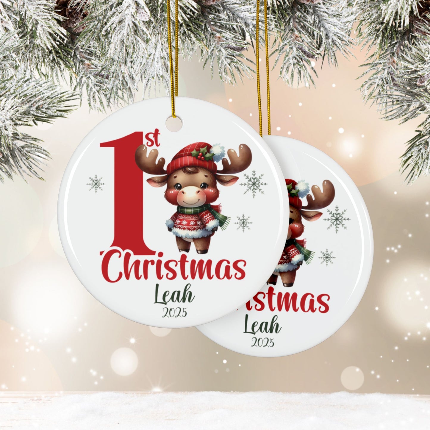 Baby Moose 1st Christmas Ornament | Personalized