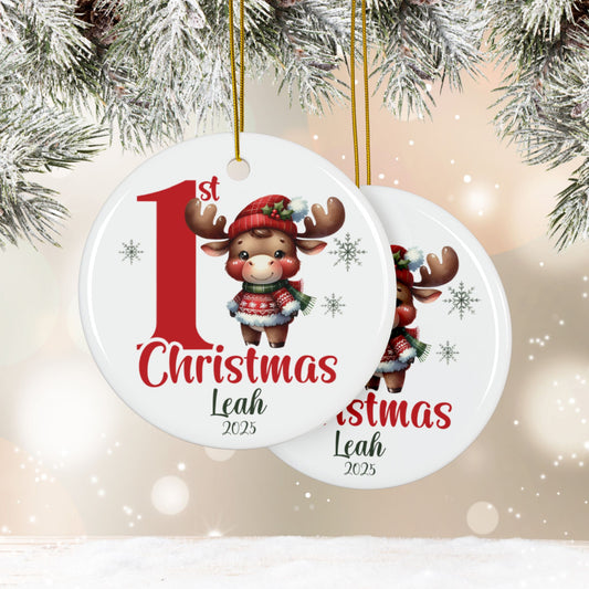Baby Moose 1st Christmas Ornament | Personalized