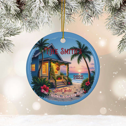 Shell Yeah! 1st Christmas New Home Ornament  | Personalized