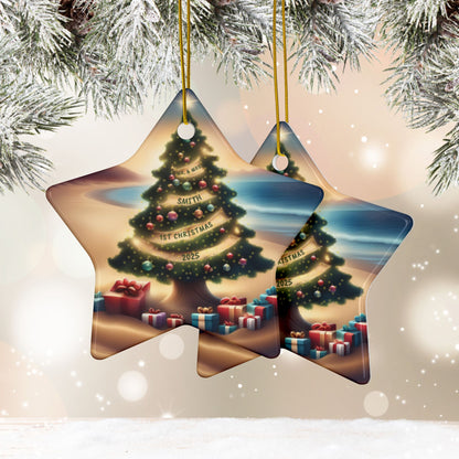 Mr & Mrs First Christmas Ceramic Ornament- Personalized