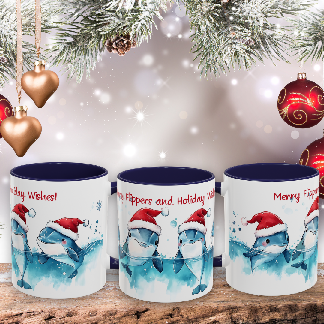 Merry Flippers and Holiday Wishes Mug