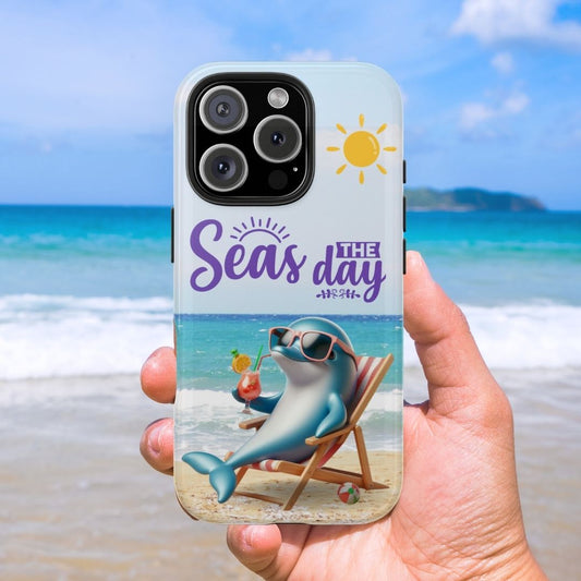 Seas the Day Dolphin Phone Case  Phone Case  Everythings Beachy