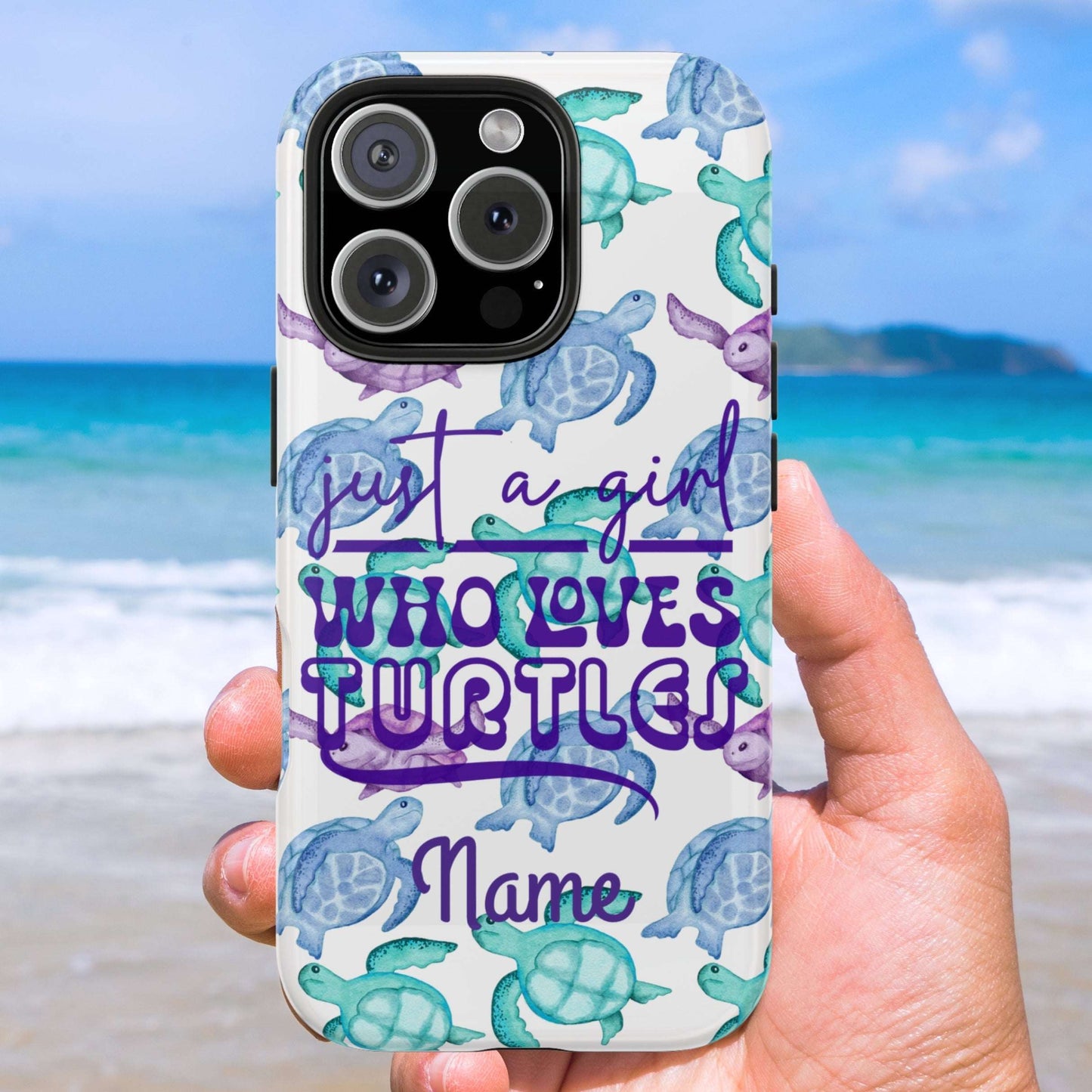 Girl Loves Turtles Phone Case |  Personalized