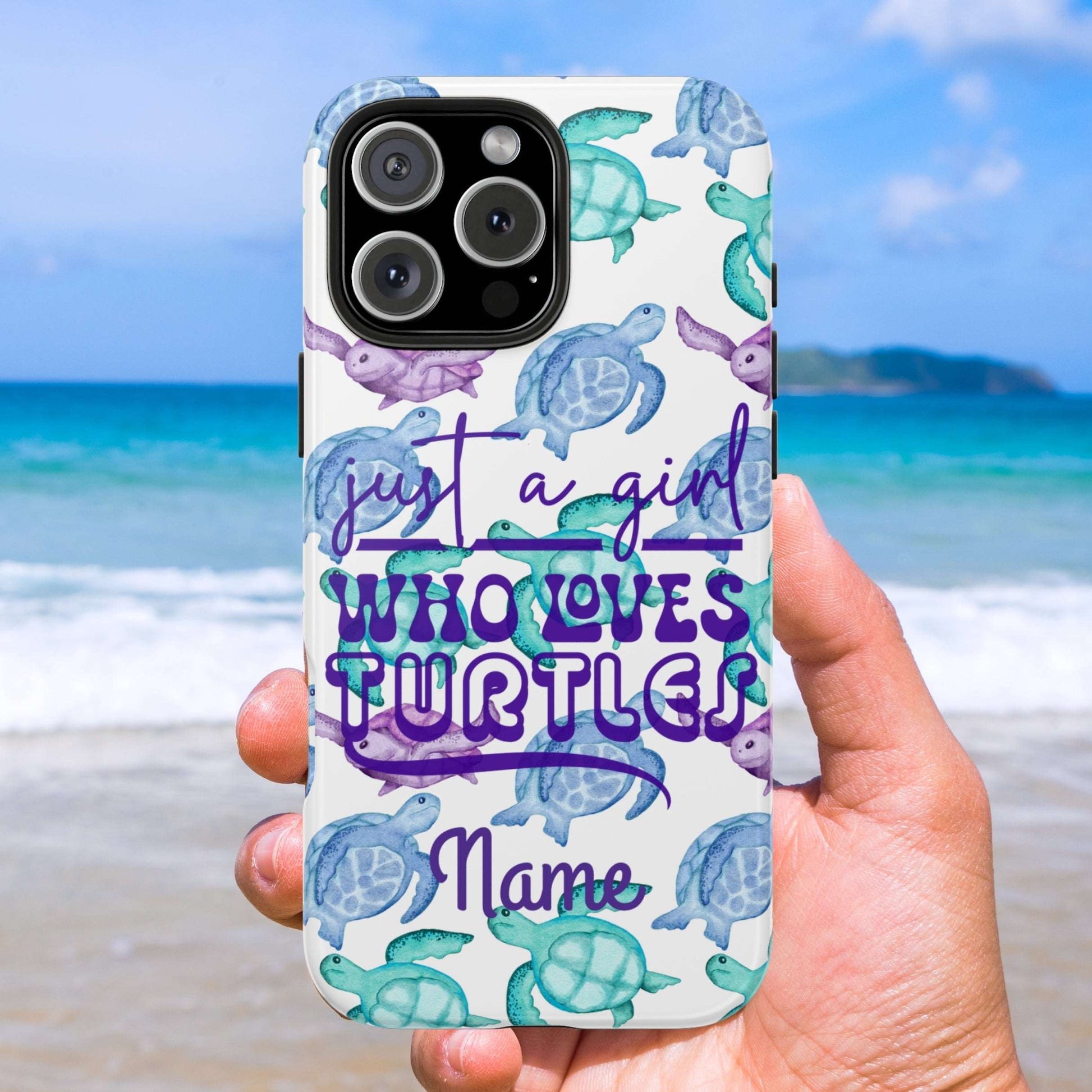 Girl Loves Turtles Phone Case |  Personalized