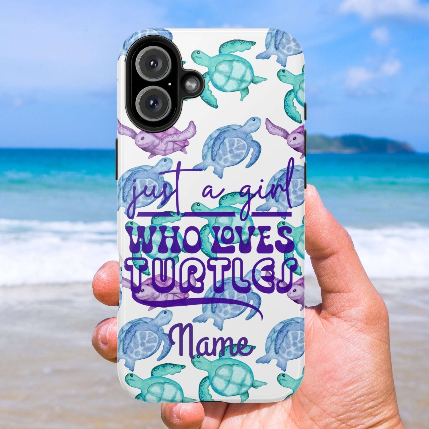 Girl Loves Turtles Phone Case |  Personalized