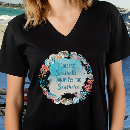 Collect Seashells Women's V-Neck T-shirt