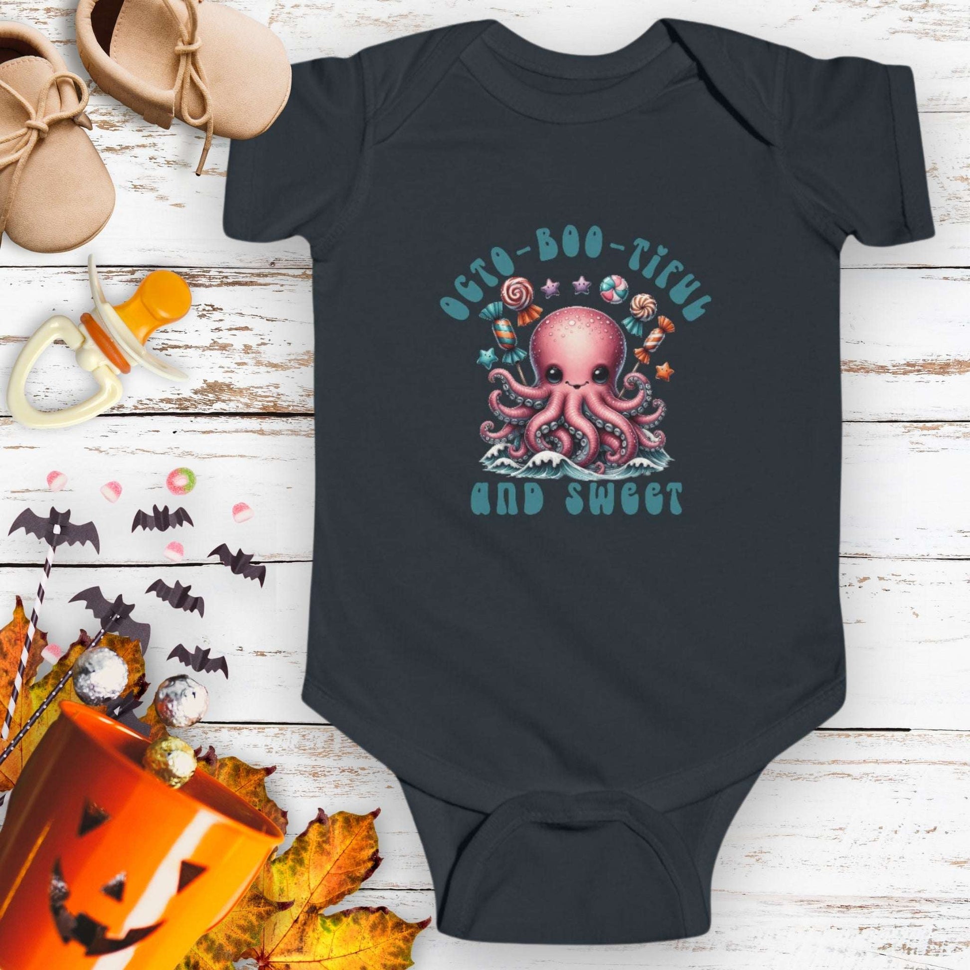 Octo-Boo-tiful and Sweet Octopus baby bodysuit.